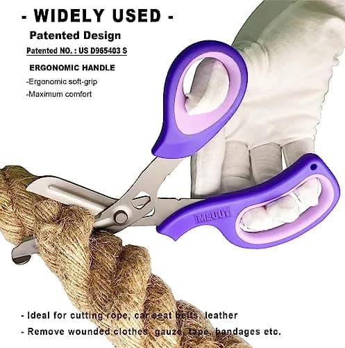MEUUT 8-inch Titanium-Coated Medical Scissors (2-Pack) | Surgical Grade Trauma Shears for Left & Right Hand thumbnail 3
