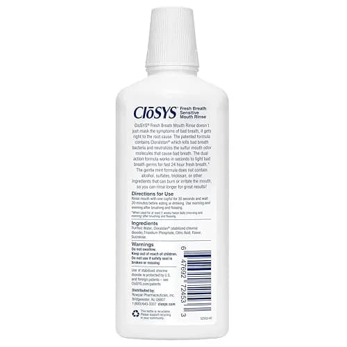 CloSYS Gentle Mint Mouthwash 1.92 L (64 Fl Oz) | Alcohol-Free Bad Breath Treatment thumbnail 6