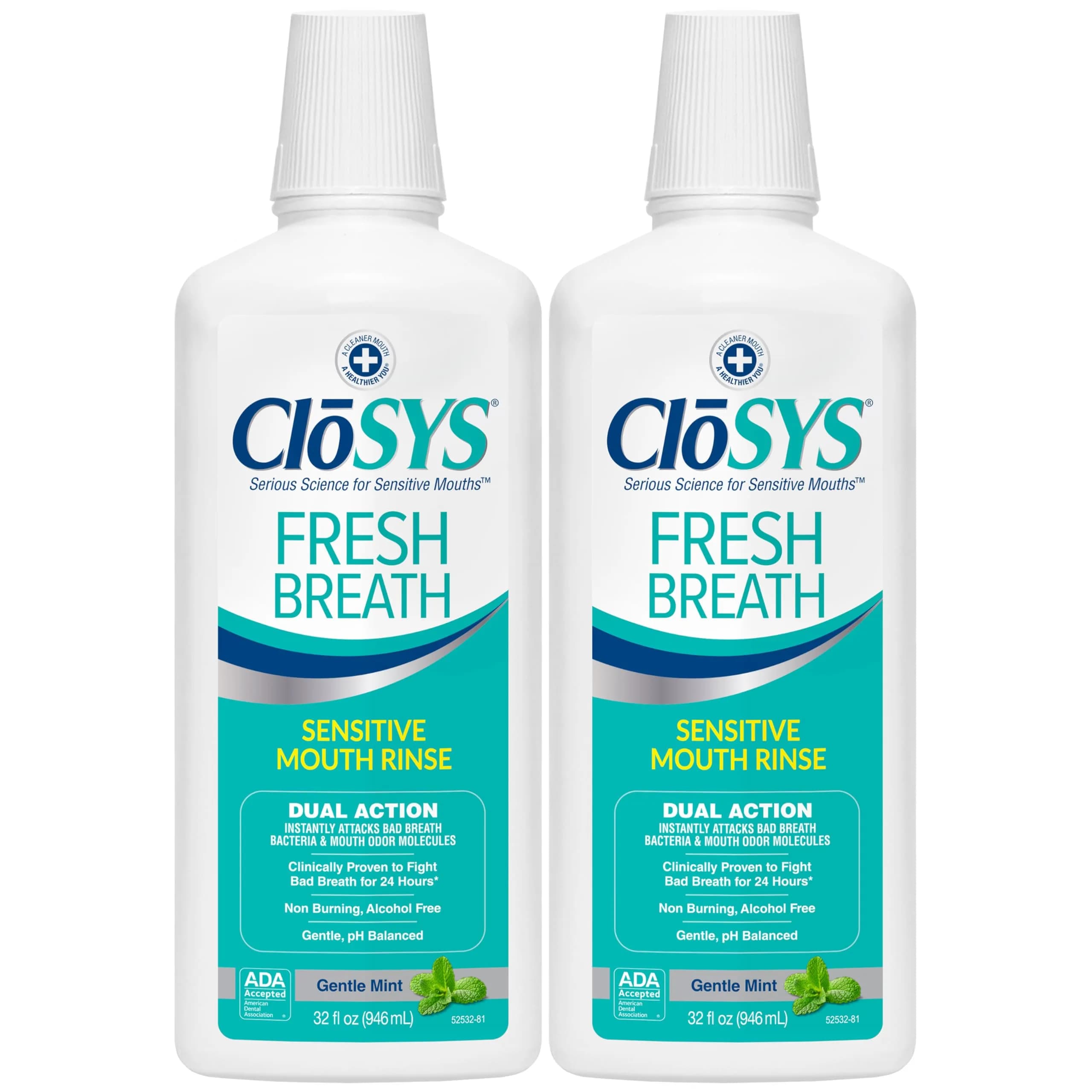 CloSYS Gentle Mint Mouthwash 1.92 L (64 Fl Oz) | Alcohol-Free Bad Breath Treatment - main product image