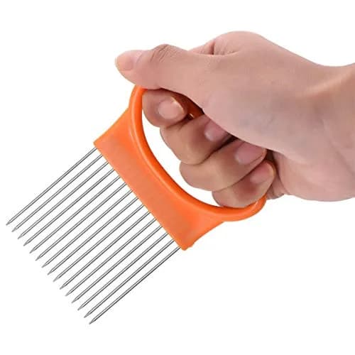 UpTuoLi 2Pcs Onion Holder Slicer, Stainless Steel | Versatile Kitchen Tool for Easy Slicing thumbnail 5