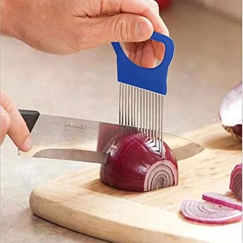 UpTuoLi 2Pcs Onion Holder Slicer, Stainless Steel | Versatile Kitchen Tool for Easy Slicing thumbnail 7