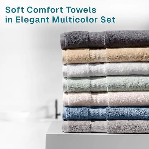 Fabdreams Organic Cotton Bath Towel Set of 6 | 700 GSM Plush & Absorbent for Spa & Home (Green) thumbnail 5