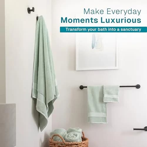 Fabdreams Organic Cotton Bath Towel Set of 6 | 700 GSM Plush & Absorbent for Spa & Home (Green) thumbnail 6