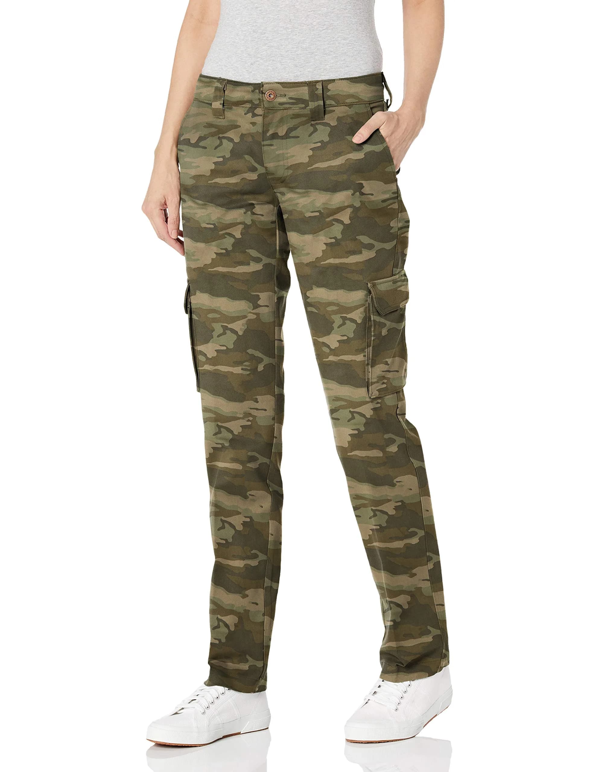 Dickies Relaxed Fit Stretch Cargo Pants Light Sage Camo 14 US | Comfortable Work Utility
