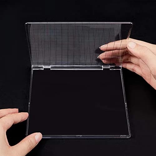 PH PandaHall Acrylic Stamp Block for Card Making | 15.1x15.7cm Clear Stamping Platform with Grid Lines thumbnail 4