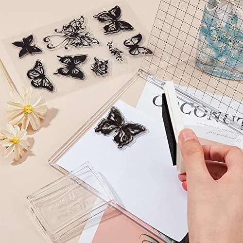 PH PandaHall Acrylic Stamp Block for Card Making | 15.1x15.7cm Clear Stamping Platform with Grid Lines thumbnail 6
