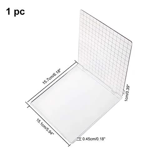 PH PandaHall Acrylic Stamp Block for Card Making | 15.1x15.7cm Clear Stamping Platform with Grid Lines thumbnail 3