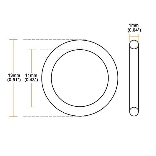uxcell Silicone O-Ring, 13mm OD, 11mm ID, 1mm Width | Wide Temperature Range for Sealing (70-120c) thumbnail 2