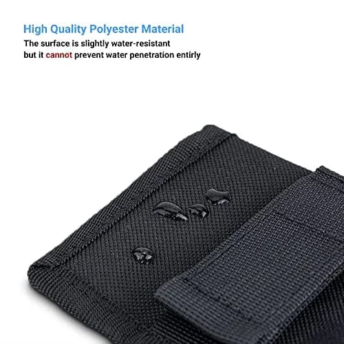 JJC 18650 20700 or 21700 Battery Pouch Holder Storage Case with Carabiner | Water-Resistant Polyester, 4 Pack, Belt & Carabiner Mount thumbnail 4