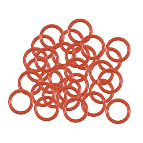 uxcell Silicone O-Ring 6.5mm OD 4.5mm ID 1mm Width Red VMQ Seal Gasket Pack of 30 | High Temp & Chemical Resistant thumbnail 1