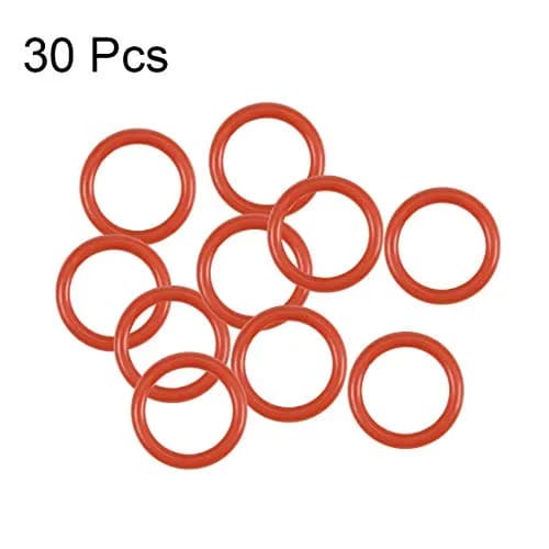 uxcell Silicone O-Ring 6.5mm OD 4.5mm ID 1mm Width Red VMQ Seal Gasket Pack of 30 | High Temp & Chemical Resistant thumbnail 3