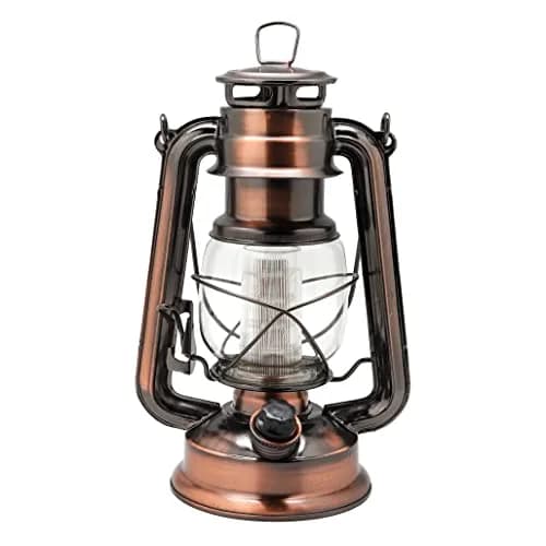YAKii LED Vintage Lantern Metal Hanging Hurricane 34.29cm (13.5") | Dimmable Warm White Light for Power Outages & Camping thumbnail 1