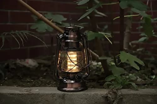 YAKii LED Vintage Lantern Metal Hanging Hurricane 34.29cm (13.5") | Dimmable Warm White Light for Power Outages & Camping thumbnail 8