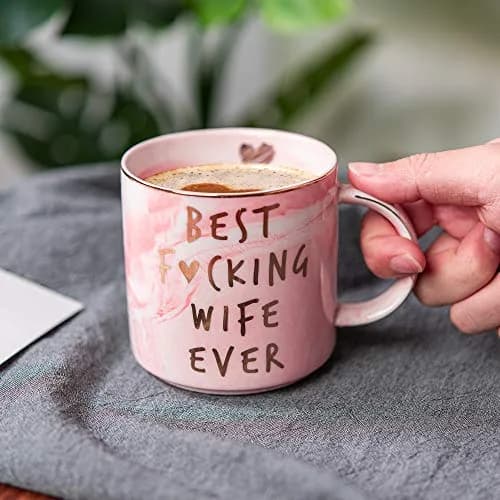 Hendson Marble Ceramic Coffee Mug Cup 340ml (11.5 Fl Oz) | Romantic Gift for Wife thumbnail 4