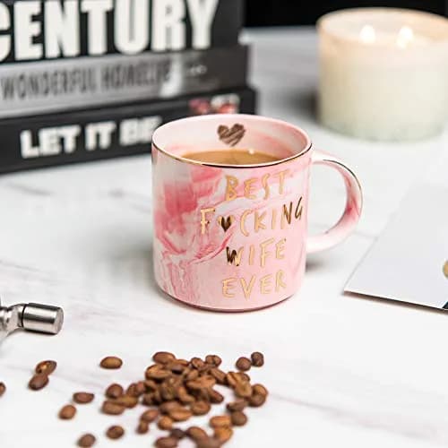 Hendson Marble Ceramic Coffee Mug Cup 340ml (11.5 Fl Oz) | Romantic Gift for Wife thumbnail 6