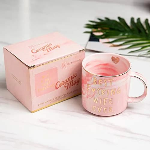 Hendson Marble Ceramic Coffee Mug Cup 340ml (11.5 Fl Oz) | Romantic Gift for Wife thumbnail 2