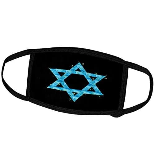 3dRose Face Mask with Star of David & Green Leaves | Lightweight, Reusable, Custom Design (6.7 x 4.3-inch) thumbnail 1