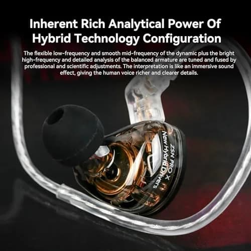 Kinboofi KZ ZSN PRO X Gaming Earbuds 1BA 1DD Dual Driver Type-C Cable thumbnail 6