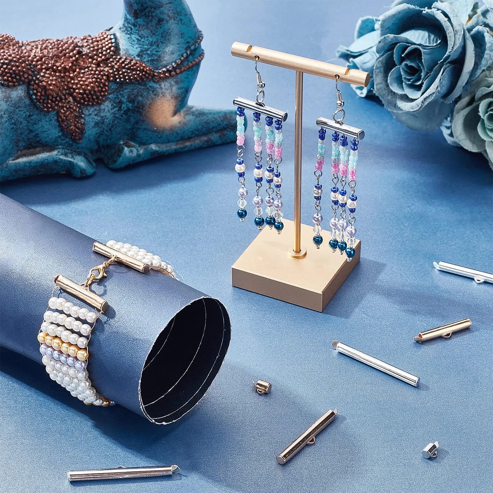PH PandaHall Gold Slide On End Clasp Tubes - 200pcs, 5 Sizes (10-30mm) for Jewelry Making - view 2