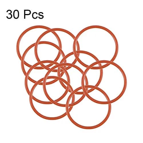 uxcell Red Silicone O-Ring 16mm OD x 14mm ID x 1mm Width | Pack of 30 VMQ Seal Rings thumbnail 3