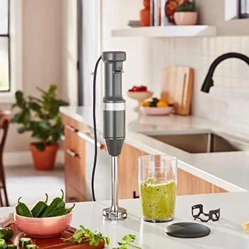 KitchenAid Variable Speed Corded Hand Blender KHBV53, Charcoal Grey | 180W Power for Smoothies & Soups thumbnail 4