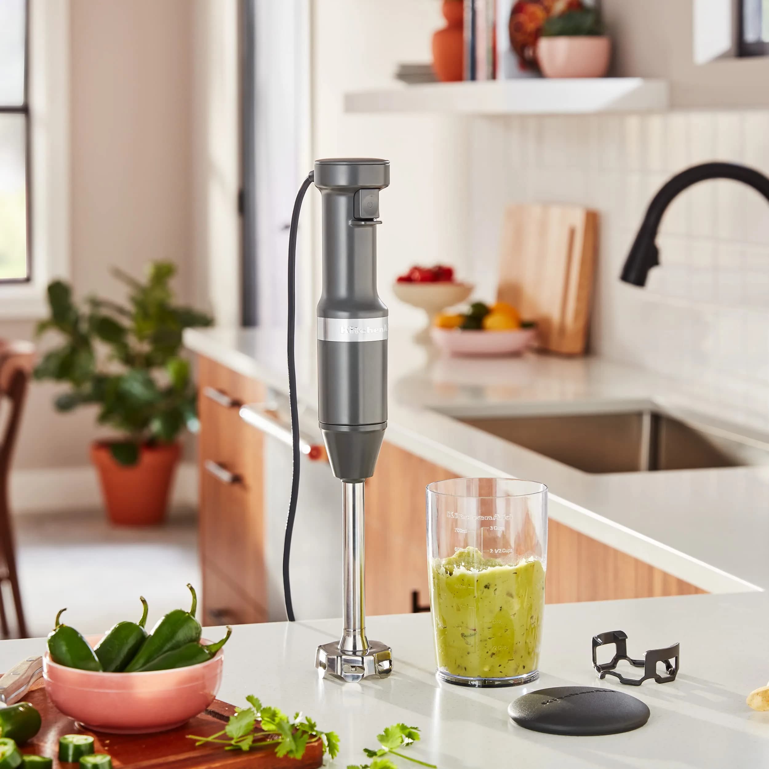 KitchenAid Variable Speed Corded Hand Blender KHBV53, Charcoal Grey | 180W Power for Smoothies & Soups - view 4