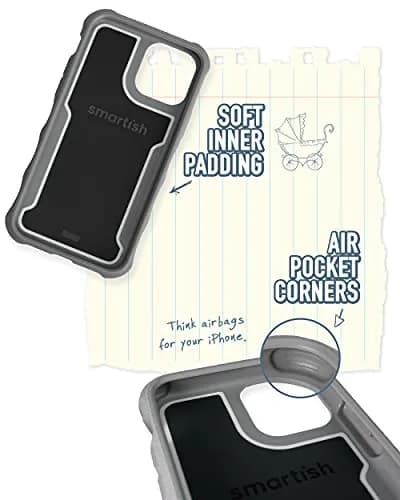 Smartish Gripzilla MagSafe Case for iPhone 12 Pro Max, Heavy Duty Grip, Gray | Shockproof Protection thumbnail 5
