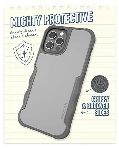 Smartish Gripzilla MagSafe Case for iPhone 12 Pro Max, Heavy Duty Grip, Gray | Shockproof Protection thumbnail 3