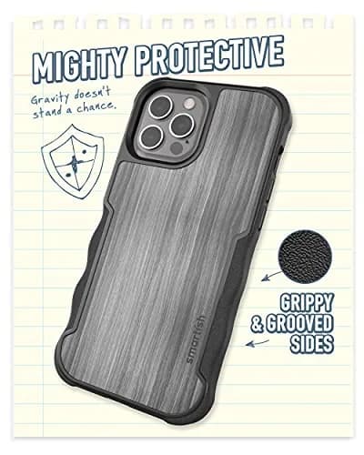 Smartish Gripzilla MagSafe Case for iPhone 12 Pro Max | Woodgrain Matte Finish thumbnail 3
