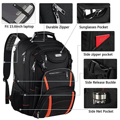 YALIXIAN Extra Large 18.4 Inch Laptop Backpack 55L (46.5cm x 41.4cm x 25.9cm) | Water Resistant RFID Anti-Theft Travel Backpack thumbnail 5