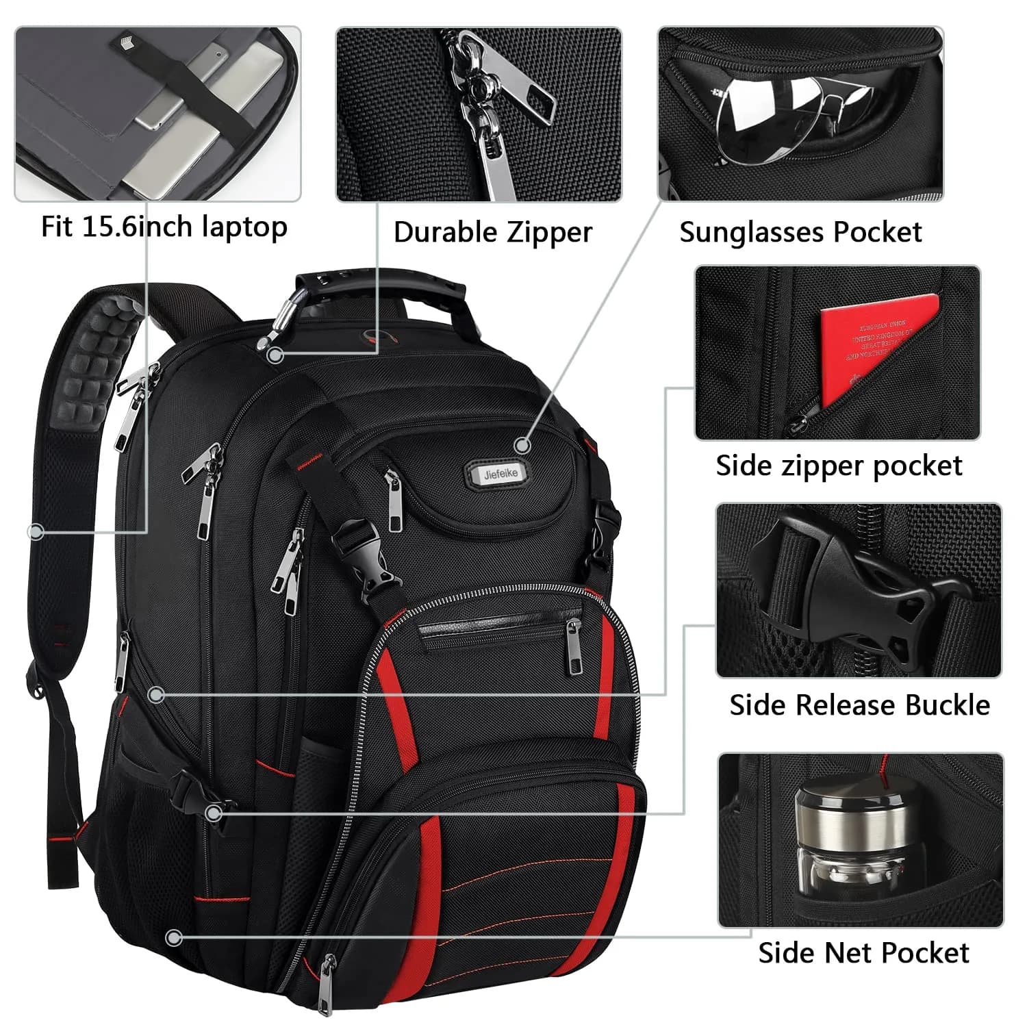 YALIXIAN 18.4'' Laptop Backpack 55L Water Resistant RFID Anti-theft USB Port thumbnail 5
