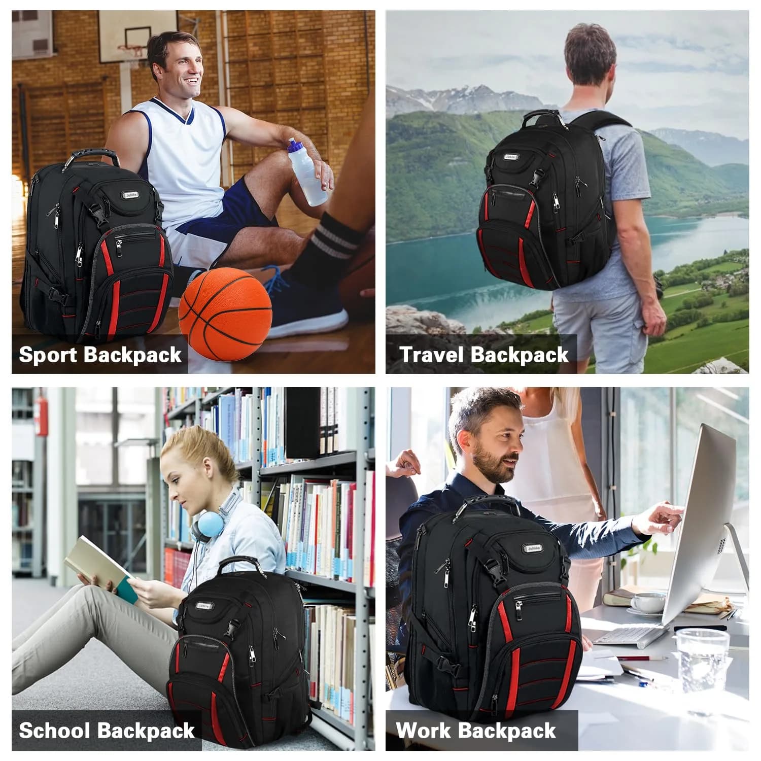 YALIXIAN 18.4'' Laptop Backpack 55L Water Resistant RFID Anti-theft USB Port thumbnail 7