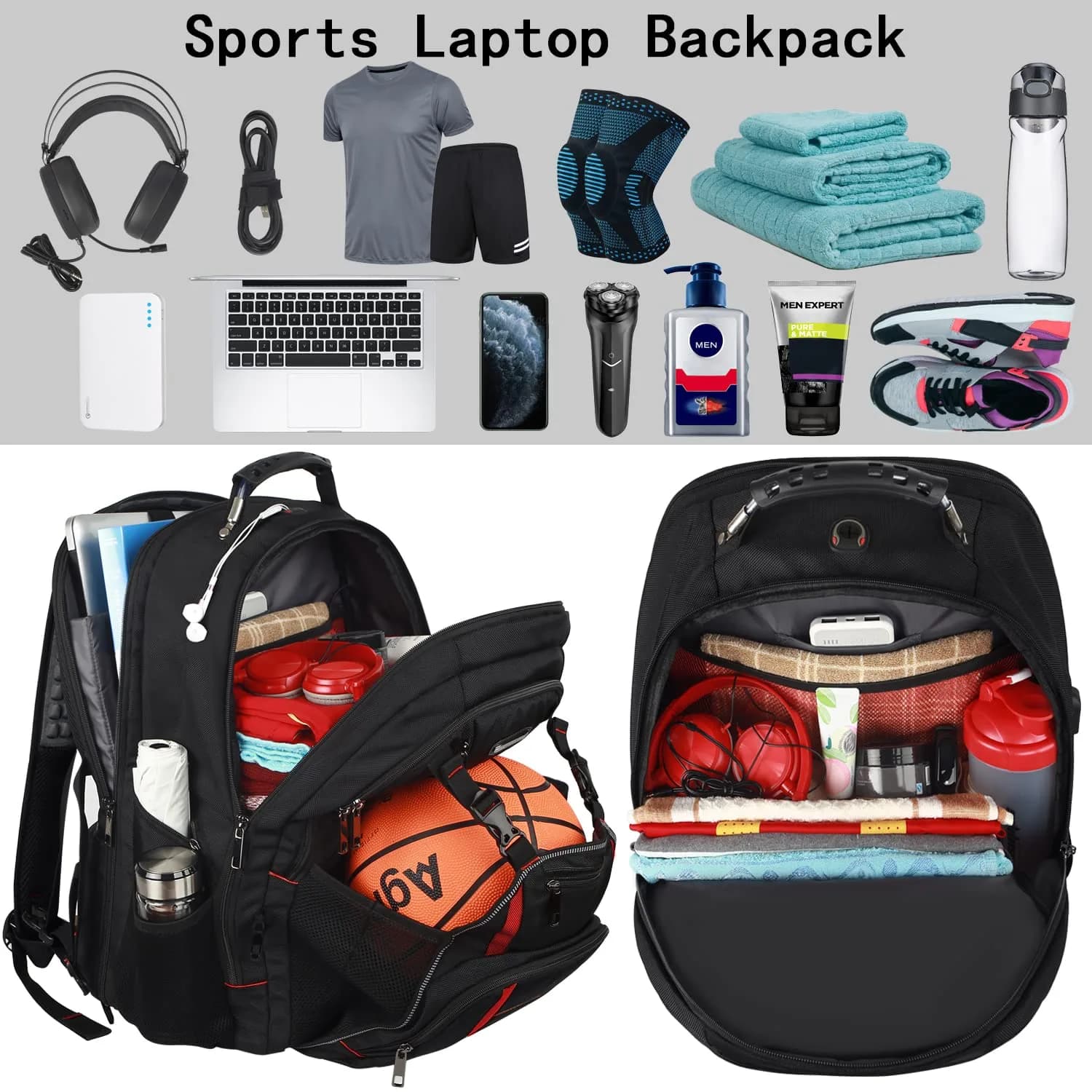 YALIXIAN 18.4'' Laptop Backpack 55L Water Resistant RFID Anti-theft USB Port thumbnail 3
