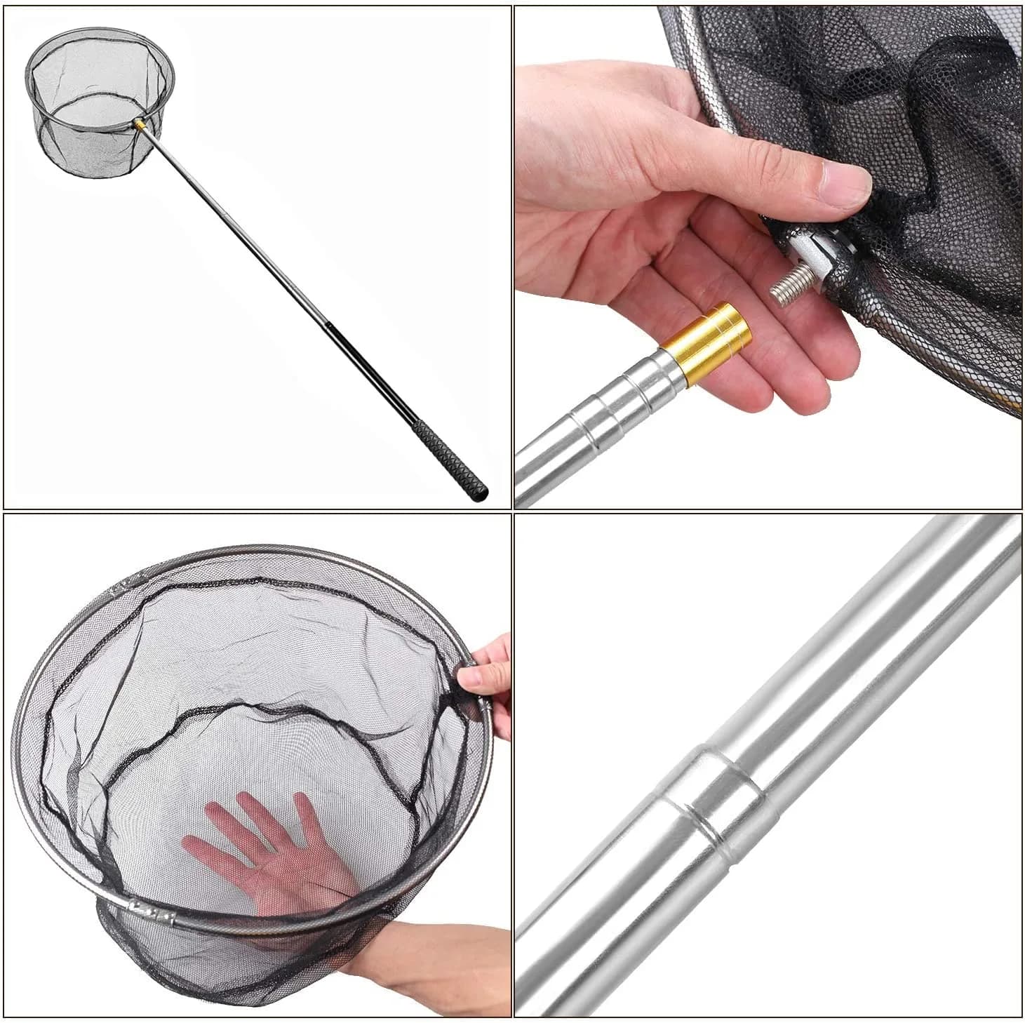 Mingjieus Pool Skimmer Net with 58" Stainless Steel Telescopic Pole | Heavy Duty Leaf Rake for Pools & Ponds - view 5