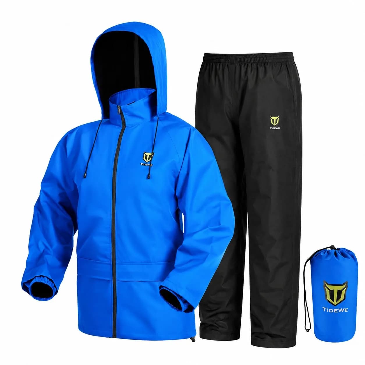 TIDEWE Rain Suit Waterproof Breathable Lightweight Rainwear Gray XL | Stay Dry & Comfortable Outdoors — Blue / Medium