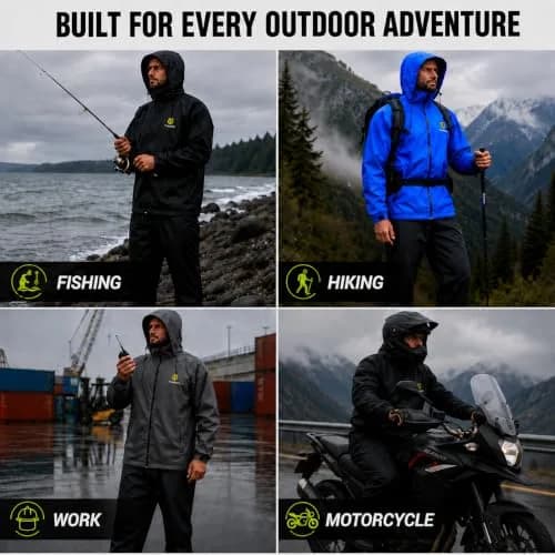 TIDEWE Rain Suit Waterproof Breathable Lightweight Rainwear Gray M | Stay Dry & Comfortable Outdoors thumbnail 6