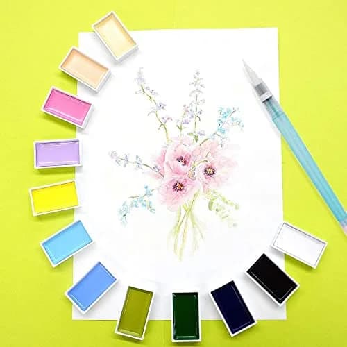 Kuretake Gansai Tambi Watercolor Paint Set, 12 Nuance Colors, 180g (6.35 oz) | Professional Grade Art Paint thumbnail 4