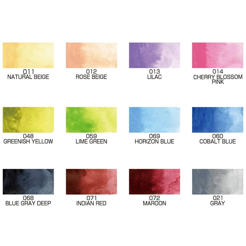Kuretake Gansai Tambi Watercolor Paint Set, 12 Nuance Colors, 180g (6.35 oz) | Professional Grade Art Paint - view 2