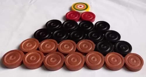 TAZAS Carrom Board Wood Coins & Striker Set | 24 Coins + 1 Striker, Standard Edition thumbnail 4