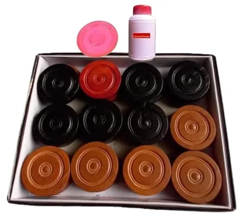 TAZAS Carrom Board Wood Coins & Striker Set | 24 Coins + 1 Striker, Standard Edition thumbnail 1