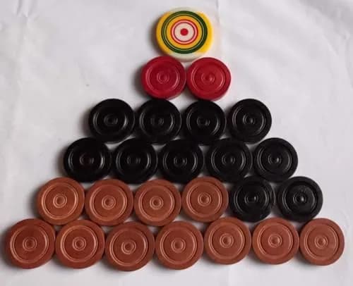 TAZAS Carrom Board Wood Coins & Striker Set | 24 Coins + 1 Striker, Standard Edition thumbnail 3
