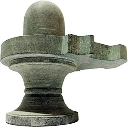 athizay Stone Shivling Statue - Grey - 10 cm | Handcrafted Gorara Stone for Pooja & Meditation thumbnail 1