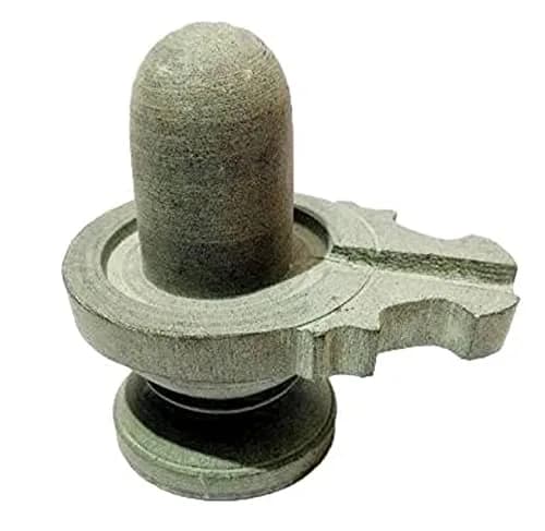 athizay Stone Shivling Statue - Grey - 10 cm | Handcrafted Gorara Stone for Pooja & Meditation thumbnail 4