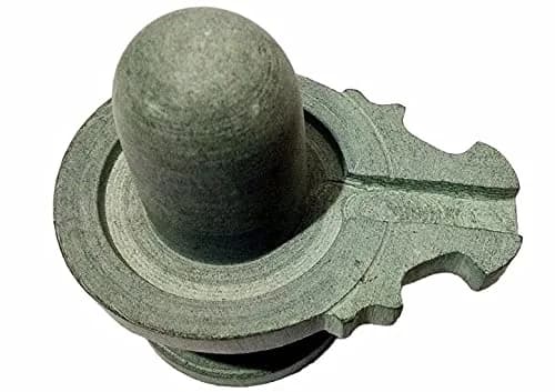 athizay Stone Shivling Statue - Grey - 10 cm | Handcrafted Gorara Stone for Pooja & Meditation thumbnail 5