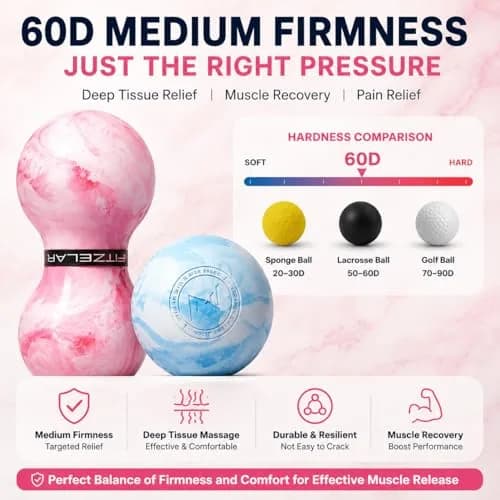 FITZELAR Massage Lacrosse Ball 6.5 cm (2.5 Inch) | Myofascial Release for Deep Tissue Muscle Knots thumbnail 3
