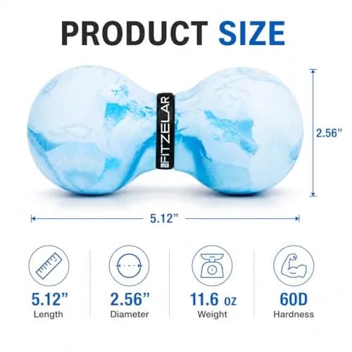 FITZELAR Double Lacrosse Massage Ball 13cm (5") | Peanut Shape for Deep Tissue Back & Waist Pain Relief thumbnail 5