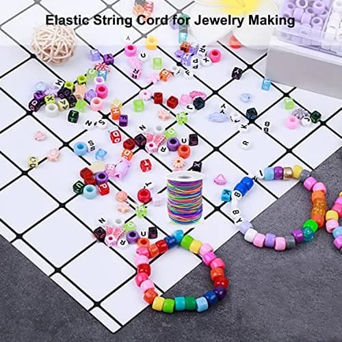 LUSTEMBER Rainbow Elastic Beading Cord 1mm (165 ft / 50 m) | Stretchy Jewelry Making Thread for Bracelets & Crafts thumbnail 5