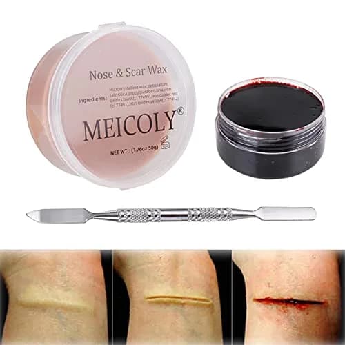 MEICOLY SFX Makeup Kit with Scar Wax & Blood Gel | Realistic Special Effects for Cosplay & Halloween thumbnail 1