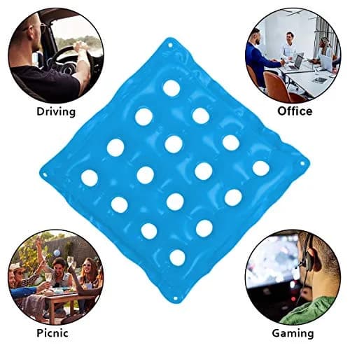 SUNSHINE-MALL Office Chair Cushions, air Cushion seat, sit Cushion, with air Vent, 19 inch, Blue | Ergonomic Seat Support for Office & Wheelchair thumbnail 3