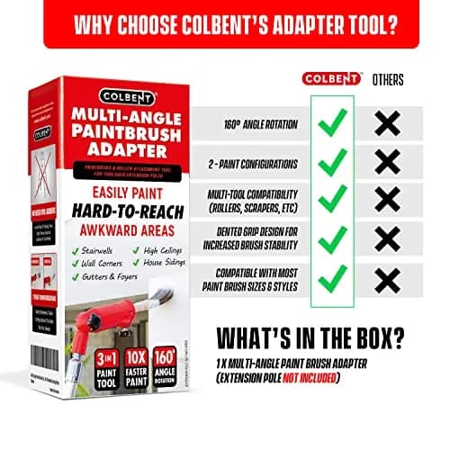 Colbent Multi-Angle Paint Brush Extender - High Ceiling Edger Tool, Extension Pole Attachments | 1-3 Inches Wide thumbnail 7